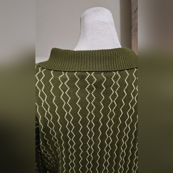 CONEY ISLAND PICNIC Knit Button-Down Short Sleeve Shirt. Olive Green.Size S NWT - Picture 11 of 12